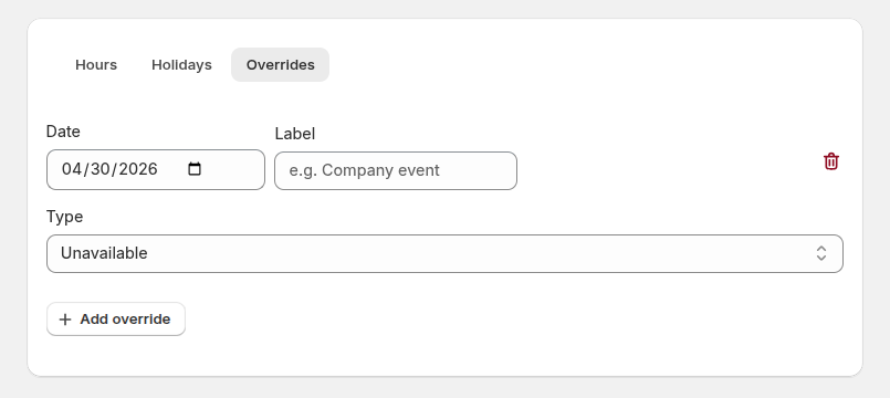 Overrides