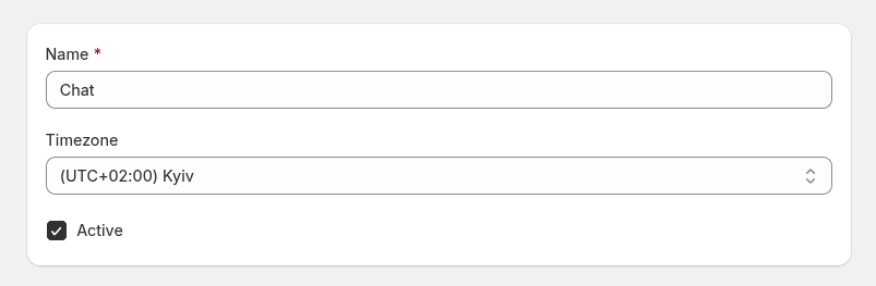 General settings